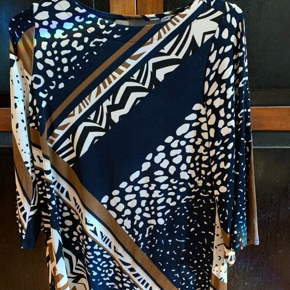 Chico's Tribal Print Tunic Top - Small